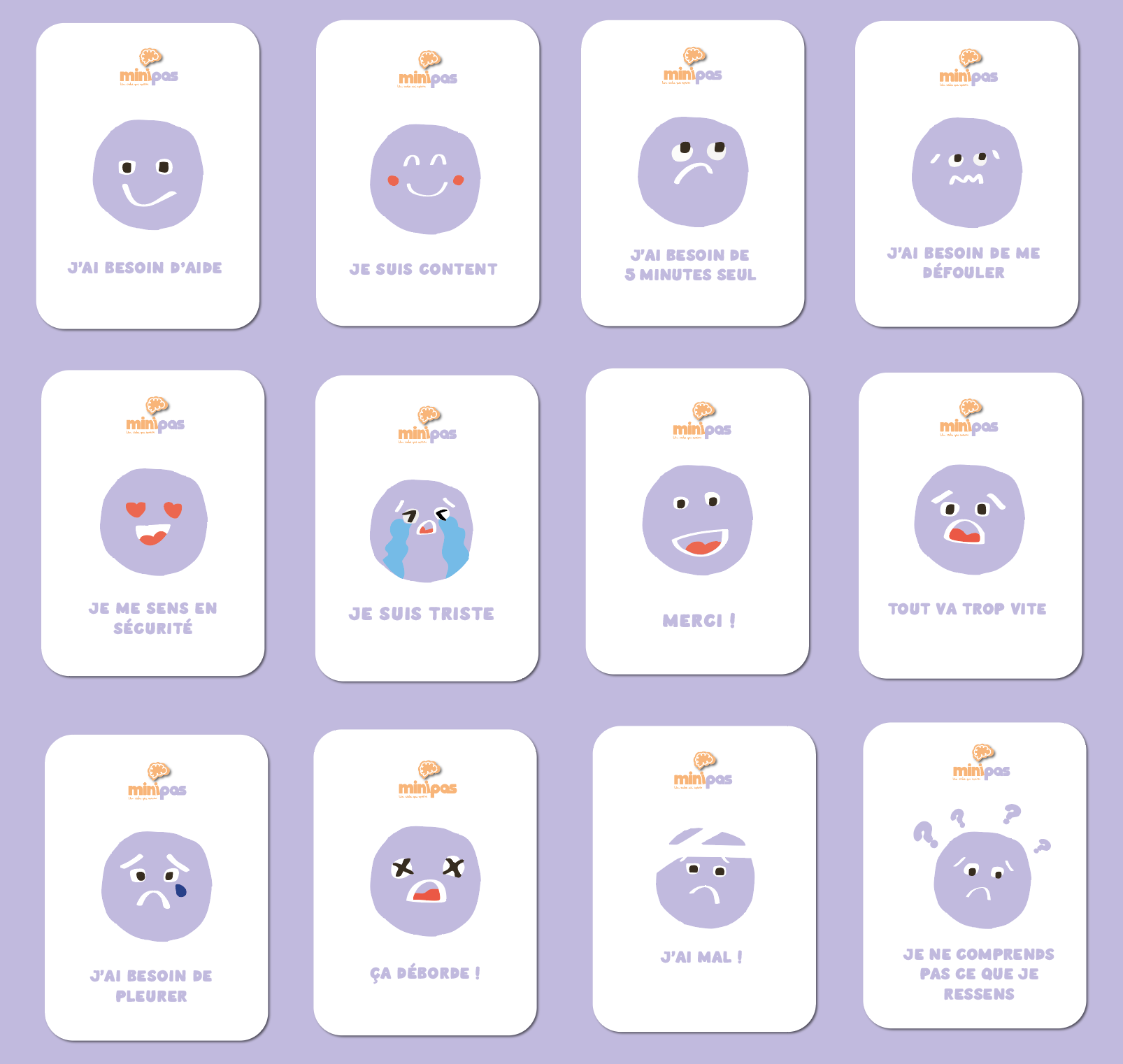 14 cartes des émotions plastifié (à venir)