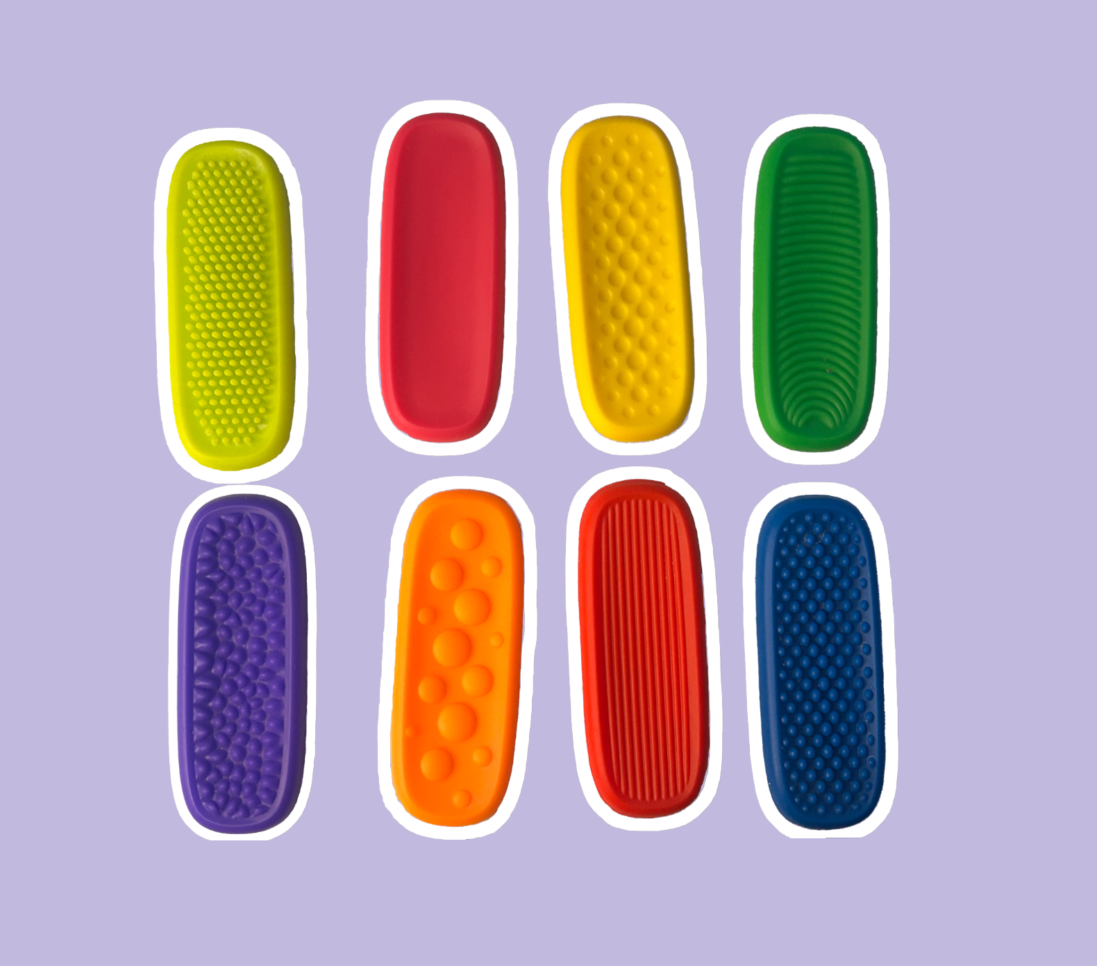 Lot de 8 Bandes Sensorielles avec Ventouses – Anti-stress