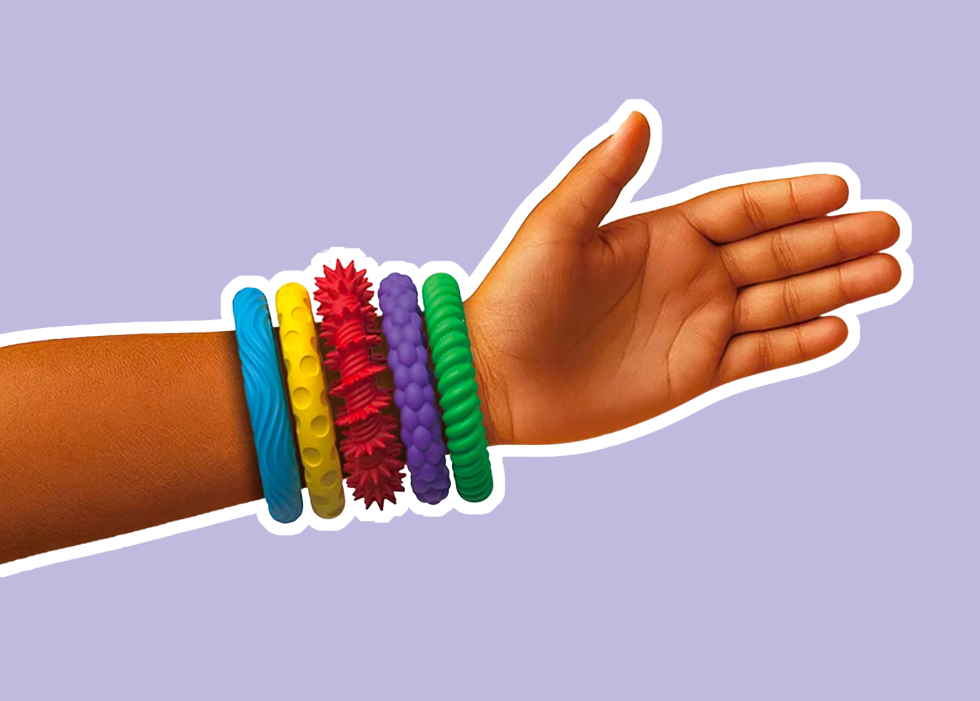 LOT DE 6 BRACELETS SENSORIEL EN SILICONE